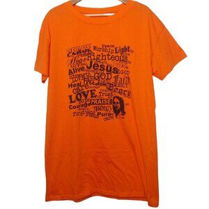 Jesus Is Lord XL Nightgown Sleep Shirt Orange Short Slv Prayer Christ Religious